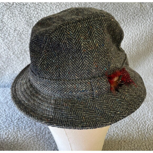 Donegal Tweed Wool Hat Mens 7 Medium 57  Brown Woven In Ireland - Picture 1 of 8